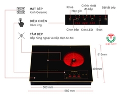 Bếp từ hồng ngoại 3 vùng nấu lắp âm Kangaroo KG446i