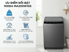Máy giặt cửa trên Midea Inverter 10.5kg MA200W105