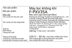 Máy lọc không khí Panasonic F-PXV35A-LB 24W