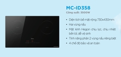 Bếp điện từ đôi Midea MC-ID358, 3500W - Hàng chính hãng