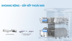 Máy rửa bát Midea MDW13-7635QB, 13 bộ, sấy UV, 9 chương trình