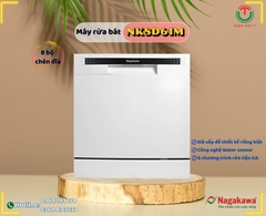 Máy rửa bát 8 bộ cao cấp Nagakawa NK8D61M