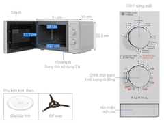 Lò vi sóng có nướng 21 lít Sharp R-G211TV-BK ( SL )