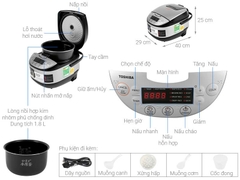 Nồi cơm điện tử Toshiba 1.8 lít RC-18DR2PV(K)