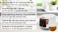 Nồi cơm điện tử Tefal 1 lít RK730168 - 600W _ Hàng chính hãng