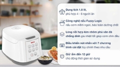Nồi cơm điện tử Tefal 1.8lít RK733168 - 750W _ Hàng chính hãng