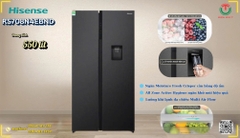 Tủ lạnh Hisense Inverter 550 lít Side By Side RS708N4EBND