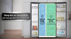 Tủ lạnh Samsung Inverter 635 lít Side By Side RS70F65K2FSV