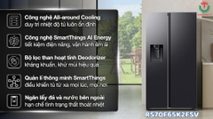 Tủ lạnh Samsung Inverter 635 lít Side By Side RS70F65K2FSV