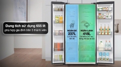 Tủ lạnh Samsung Inverter 655 lít Side By Side RS70F65Q3FSV