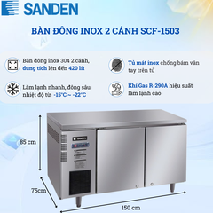 Bàn Đông Inox Sanden 420 Lít SCF-1503