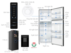 Tủ lạnh Sharp Inverter 417 lít SJ-X417WD-DG