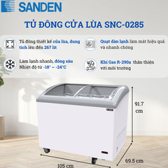 Tủ Đông Cửa Lùa Kính Cong Sanden 267 Lít SNC-0285