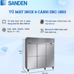 Tủ Mát Inox 304 Sanden 1590 Lít SRC-1853