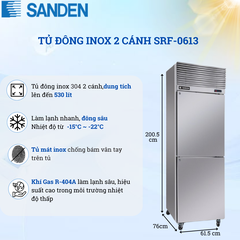 Tủ Đông Inox 304 Sanden 530 Lít SRF-0613