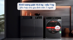 Máy giặt sấy Toshiba Inverter TWD-T25BZU115MWV(MG) - Giặt 10.5 kg - Sấy 7 kg