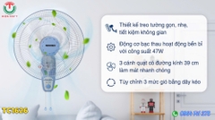 Quạt treo tường Senko 47W 3 cánh TC1626