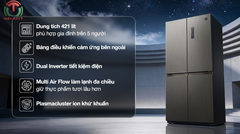 Tủ lạnh Sharp Inverter Multi Door 421 lít SJ-FXP510V-MG
