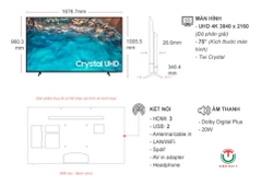 Smart Tivi Samsung 4K Crystal UHD 75 inch UA75BU8000