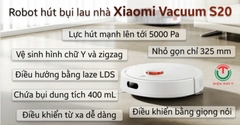 Robot hút bụi lau nhà Xiaomi Robot Vacuum S20 EU  - Hàng chính hãng ( BHR8629EU ) [2024]
