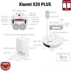 Robot hút bụi lau nhà Xiaomi Vacuum X20+ EU - Hàng chính hãng