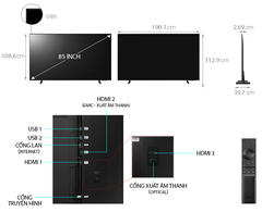 Smart Tivi Samsung Crystal UHD 4K 85 inch UA85AU8000KXXV