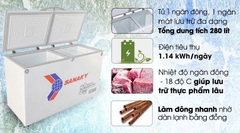 TỦ ĐÔNG MÁT SANAKY INVERTER 280 LÍT VH-4099W3 ĐỒNG (R600A)