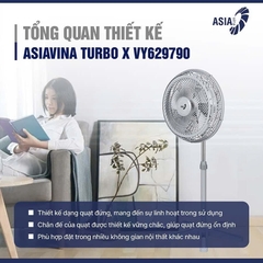 Quạt đứng Asiavina Turbo X VY629790 Xám