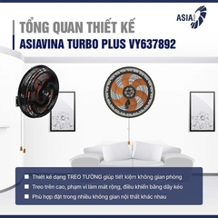 Quạt treo tường ASIAVINA Turbo Plus VY637892 Đen