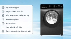 Máy giặt sấy Hisense Inverter giặt 9 kg - sấy 6 kg WD90N1Y