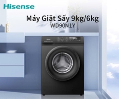 Máy giặt sấy Hisense Inverter giặt 9 kg - sấy 6 kg WD90N1Y