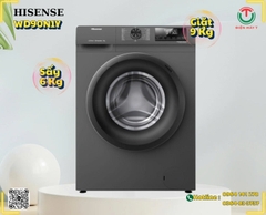 Máy giặt sấy Hisense Inverter giặt 9 kg - sấy 6 kg WD90N1Y