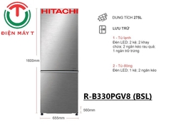 Tủ lạnh Hitachi Inverter 275 lít R-B330PGV8 BSL
