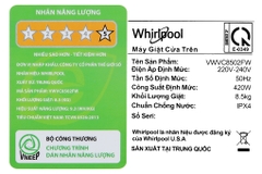 Máy giặt Whirlpool 9.5 kg VWVC9502FW