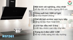 Máy hút mùi kính vát Kangaroo KG1361