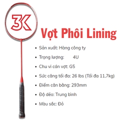 Vợt cầu lông phôi Lining 1 Khung vợt 1 Túi [Chính hãng] [Ảnh thật] [Có bảo hành] [Có sẵn]