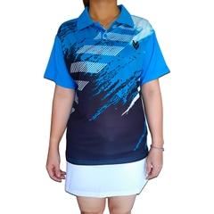 Áo cầu lông có cổ Nam Nữ Victec AVT02 Bích