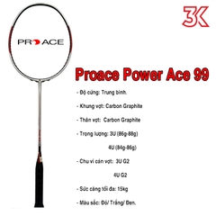 Vợt Cầu Lông Proace Power Ace 99 1 khung vợt 1 túi [FreeShip] [BH 4 Tháng] [Ảnh thật] [Chính hãng]