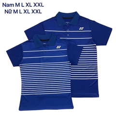 Áo cầu lông yonex cổ bẻ 2019 Nam nữ Xanh dương