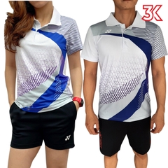 Áo cầu lông Yonex cổ bẻ  Nam Nữ mẫu DH1 Trắng 1 Áo