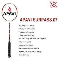 Vợt cầu lông Apavi Surpass 07 1 khung vợt 1 túi [Chính hãng][bảo hành 3T]