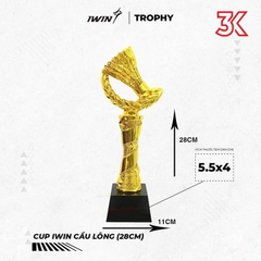 Cúp cầu lông nhựa mạ vàng mẫu 2024