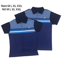 Áo thun cầu lông yonex cổ bẻ 2019 Nam nữ Xanh dương