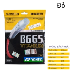 Dây đan vợt cầu lông Yonex BG65 TITANIUM 1 bộ