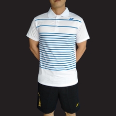 Áo cầu lông yonex cổ bẻ 2019 Nam nữ Trắng
