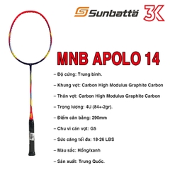 VỢT CẦU LÔNG MNB APOLLO 14 1 Khung Vợt 1 Túi [Có bảo hành] [FreeShip] [Chính hãng]