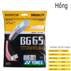 Dây đan vợt cầu lông Yonex BG65 TITANIUM 1 bộ