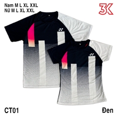 Áo cầu lông Yonex Nam Nữ Mẫu CT01 Đen 1 Áo