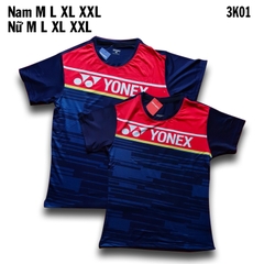 Áo cầu lông Yonex Nam Nữ 3K01 Xanh Đen 2021