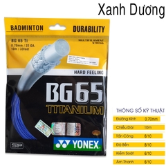Dây đan vợt cầu lông Yonex BG65 TITANIUM 1 bộ